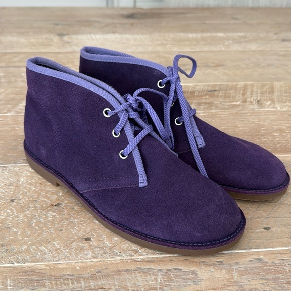 New without tags Lands End girls purple suede angle boot. Women’s 7 - Picture 1 of 7